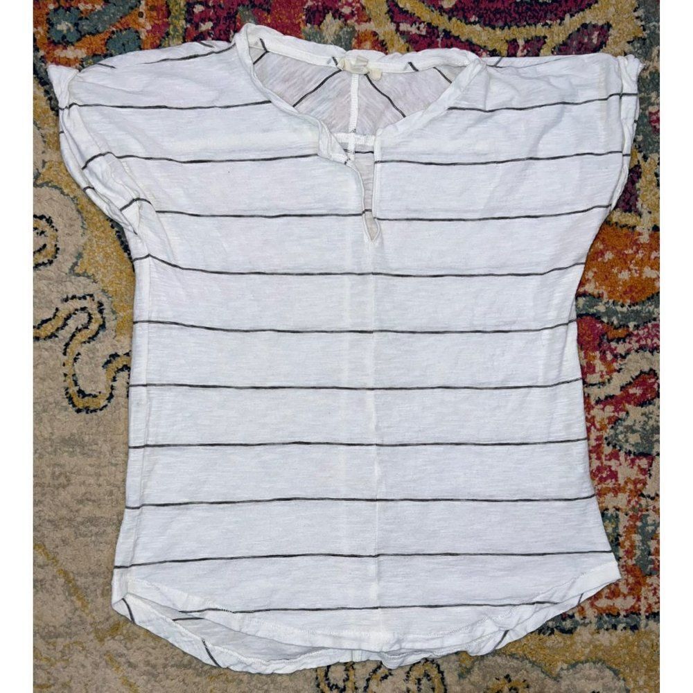 Madewell White with Black Stripes Top (S)